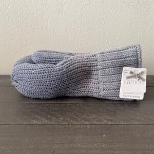 Lemon Soft. Two Tone Color  Gray Knit Mittens NWT